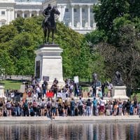 Protesting the murder of George Floyd in Washing, D.C. March 30, 2020