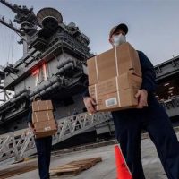 Sailors on the USS Theodore Roosevelt.