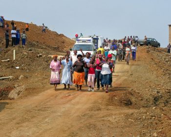 Kerry Ryan Chance South Africa Women protest against evictions and relocations to a new housing development in the Siyanda shack settlement in Durban March 2009