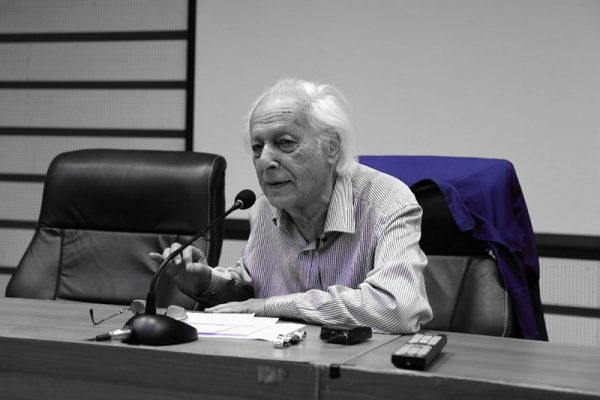 Samir Amin at Tsinghua University, Beijing, 2018