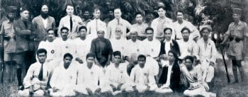 | Portrait taken outside the jail in Meerut of twenty five of those who were imprisoned as part of the Meerut Conspiracy Case Back row left to right KN Sehgal SS Josh HL Hutchinson Shaukat Usmani BF Bradley A Prasad P Spratt G Adhikari Middle Row RR Mitra Gopen Chakravarti Kishori Lal Ghosh LR Kadam DR Thengdi Goura Shanker S Bannerjee KN Joglekar PC Joshi Muzaffar Ahmad Front row MG Desai D Goswami RS Nimbkar SS Mirajkar SA Dange SV Ghate Gopal Basak The Hindu Archives | MR Online