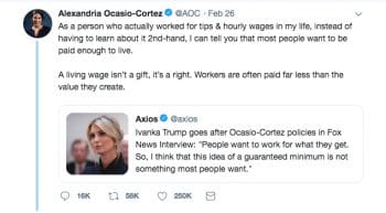 | Alexandiria OcasioCortez responded to Ivanka Trumps attack | MR Online