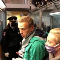 Russian opposition activist Alexei Navalny was detained at the airport in Moscow upon arrival from Germany, January 17, 2021