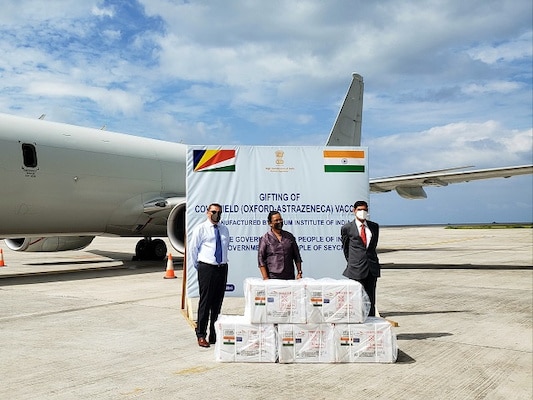 | The doses of the vaccine known in India as Covishield arrived in Seychelles onboard a special flight operated by an Indian Navy Aircraft January 22 2021 Photo Salifa Magnan Seychellles News Agency | MR Online