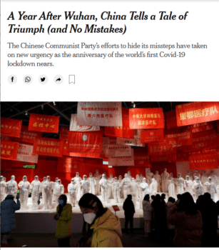 Chinas leaders have little interest in dwelling on the past or revisiting their mistakes say journalists from a much smaller country where 87 times as many people have now died from Covid New York Times 11021