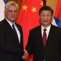 Miguel Díaz-Canel and Xi Jinping