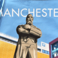 | A statue of Engels in Manchester salvaged by artist Phil Collins depicted on a tea towel | MR Online