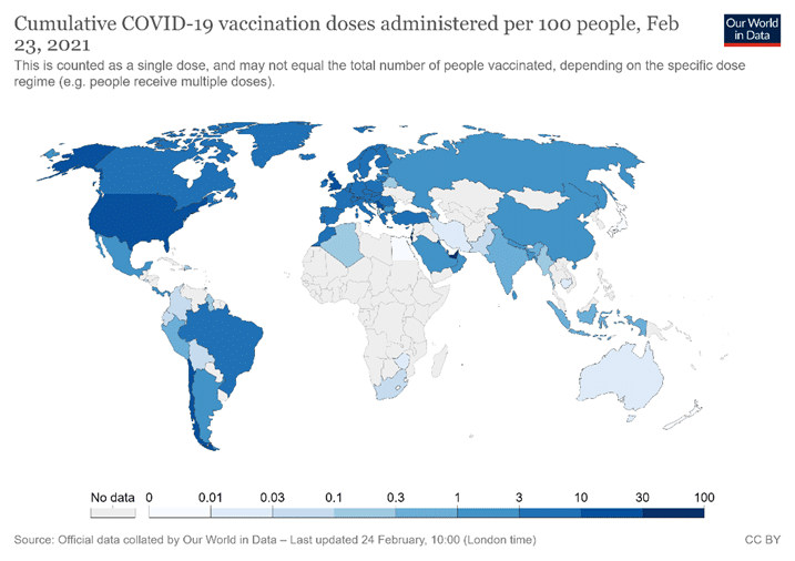 | Figure 1 Source Coronavirus Covid 19 Vaccinations Accessed on 24 February 2021 | MR Online