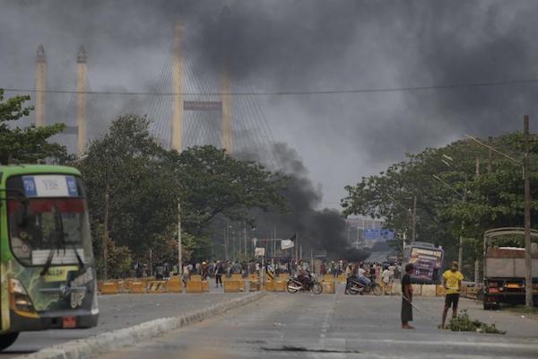 | The site of a protest in Hlaing Tharyar that saw an intense face off between the protesters and the juntas armed forces on March 14 Supplied | MR Online