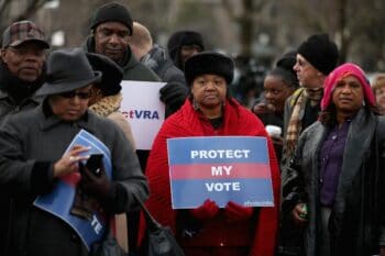 | Residents from Alabama stand in line outside the Supreme Court to hear oral arguments in Shelby County v Holder | MR Online