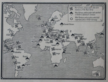 | In 1962 the Democratic German Report an English language journal based in the DDR published a map listing the countries in which former members of the Nazi party were working as ambassadors for the Federal Republic of Germany Despite the end of the Third Reichs reign of terror the old elites quickly re emerged in the young Federal Republic Functionaries of the Hitler regime were appointed to influential positions in the judiciary universities the army and corporations | MR Online