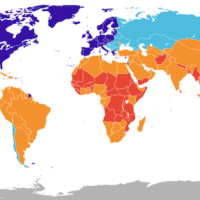 World map (updated in 2019) showing advanced, in transition, less and least developed countries. (Photo: Wikimedia)