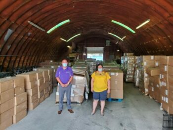 Monica Ramirez helping distribute PPE for migrant farmworkers in Ohio. (Credit: Justice for Migrant Women)