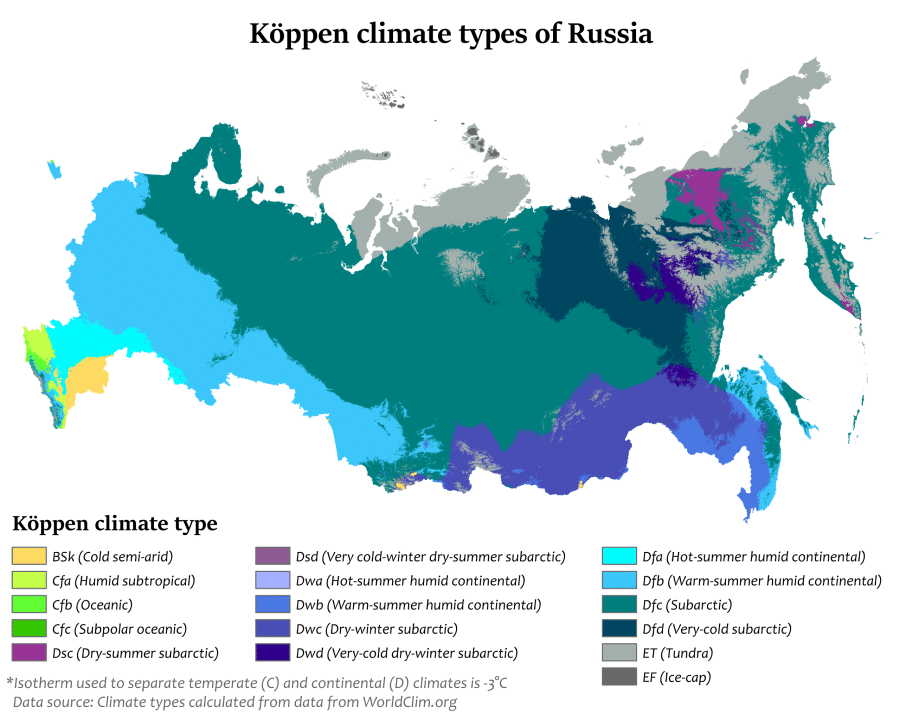 | Köppen Climate types of Russia | MR Online