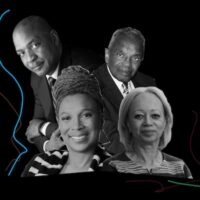 Clockwise from top left: Charles Ogletree, Derrick Bell, Patricia Williams, Kimberlé Crenshaw.