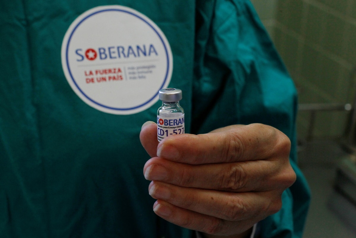 | A nurse shows a dose of the Soberana02 COVID19 vaccine to be used in a volunteer as part of Phase III trials of the experimental Cuban vaccine candidate in Havana Cuba March 31 2021 | MR Online