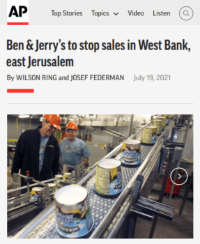 Palestinian perspective on Ben  Jerrys decision