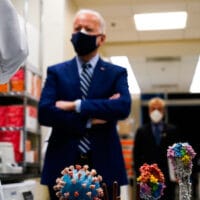 President Joe Biden visits the Viral Pathogenesis Laboratory at the National Institutes of Health (NIH) in Bethesda, Md