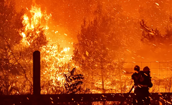 | Firefighters try to put out a fire as flames spread over a highway on August 5 2021 in northern Athens Greece | MR Online