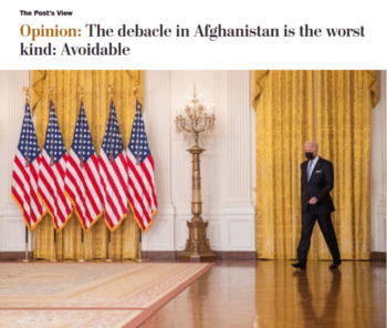 The Afghan debacle was avoidable the Washington Post 81621 argued if only Biden had been willing to commit to an indefinite military occupation