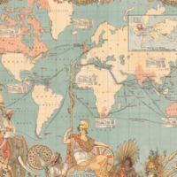 Imperial Federation map showing the extent of the British Empire in 1886 by Walter Crane