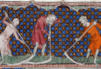 Harvesting grain in the 1400s