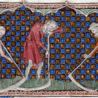 Harvesting grain in the 1400s