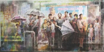 Kim in Sok (Democratic People’s Republic of Korea), Rain Shower at the Bus Stop, 2018.