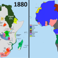 Comparison of Africa in the years 1880 and 1913 during the "Scramble for Africa." Photo: Wikicommons.