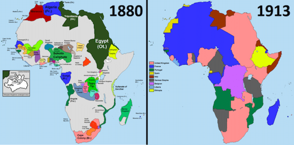 | Comparison of Africa in the years 1880 and 1913 during the Scramble for Africa Photo Wikicommons | MR Online