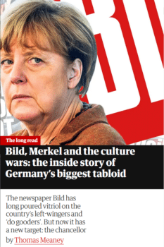 Guardian (7/16/20) : Axel Springer‘s powerful tabloid Bild believes the “best way to counter the left is to portray its demands as totalitarian, and the best way to kill off the far right is to cannibalize its grievances.” 