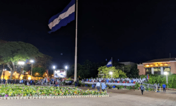 Nicaraguan President Daniel Ortega speaking on November 8, 2021