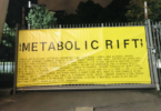 Billboard for the Metabolic Rift exhibition tour, a reimagined version of the iconic experimental music festival, Berlin Atonal