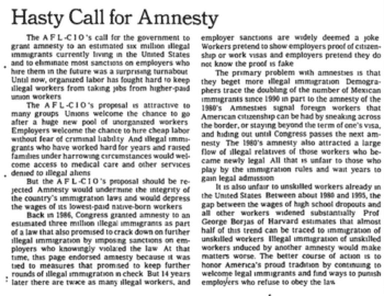| The New York Times 22200 blamed the rise in unauthorized immigration on a 1986 amnestynot on the trade policies that it editorially supported | MR Online