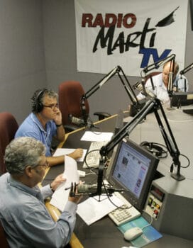 The U.S. has expanded its anti-Cuba information offensive, spreading the dollars around to groups that stretch well beyond the older means like Radio and TV Marti, whose studio is seen here in 2007.