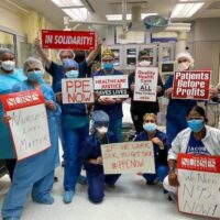 NYSNA healthcare workers at Jacobi Medical Center.