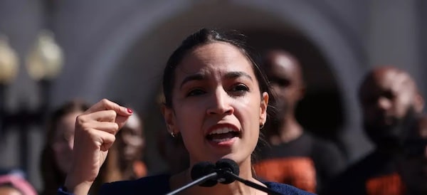 | Rep Alexandria Ocasio Cortez D NY speaks during an event outside Union Station on June 16 2021 in Washington DC Photo Win McNameeGetty Images | MR Online