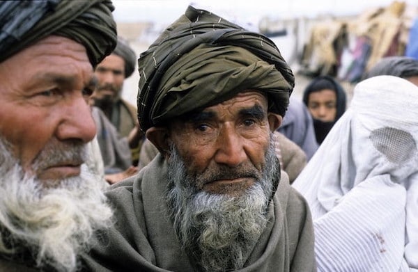 | An elderly Afghan man at an International Red Cross distribution camp in MazariSharif where food was being provided by the UN World Food Programme 01122001 MazariSharif Afghanistan | MR Online