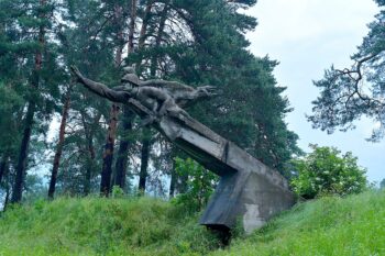 Silets Sokalskyi Lvivska battlefield monument in Ukraine of Soviets soldiers against Nazi invaders.