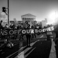 | Pro choice protesters rallied in December as the Supreme Court began to hear oral arguments in Dobbs v Jackson Womens Health Organization the case that could potentially overturn Roe v Wade Credit Miki Jourdan Flickr | MR Online