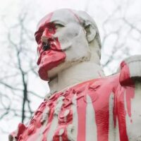 Anti-colonial protest: statue of King Lepold II in Brussels (June 2020)