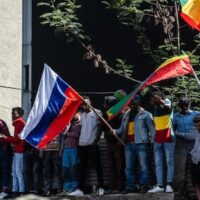 Africa solidarity with Russia in Ethiopia on Victory Day, 2022. | Photo: Amanuel Sileshi/Agence France-Presse