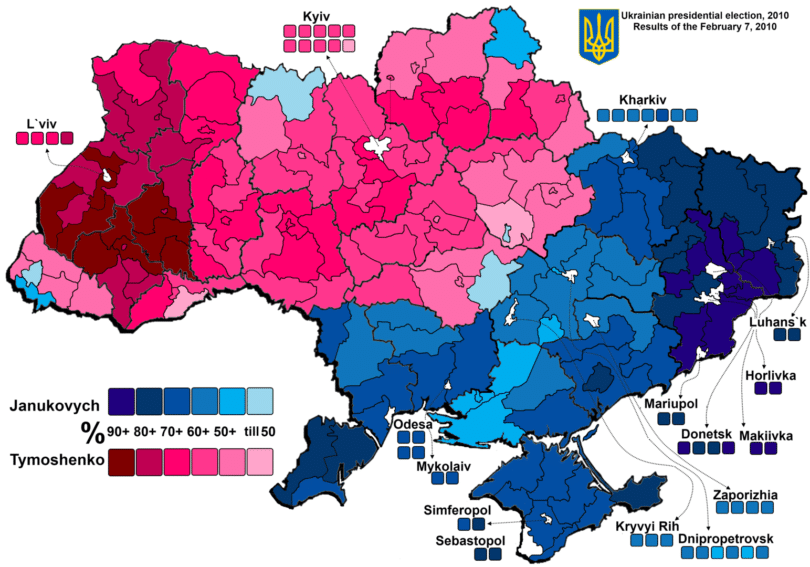  | Political map of Ukraine from the 2010 elections | MR Online