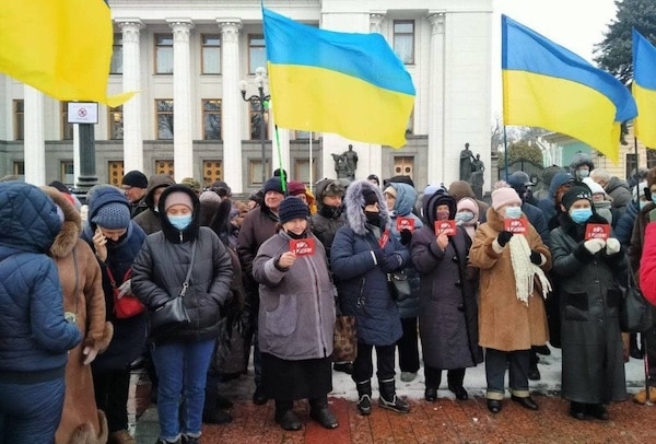 | Protesters on February 10 holding signs that read No war with Russia | MR Online