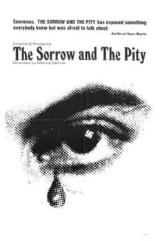 Movie poster of an eye with a single teardrop and a tiny swastika near the pupil. 