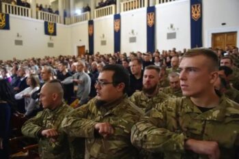Azov Battalion at ceremony in Kyiv in October 2018.