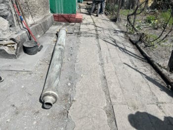 | A Hurricane rocket shell in a Kirovsk backyard credit Fergie Chambers | MR Online