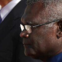 | Solomon Islands Prime Minister Manasseh Sogavare walks with Chinese Premier Li Keqiang during a welcome ceremony at the Great Hall of the People in Beijing Oct 9 2019 AP PhotoMark Schiefelbein | MR Online