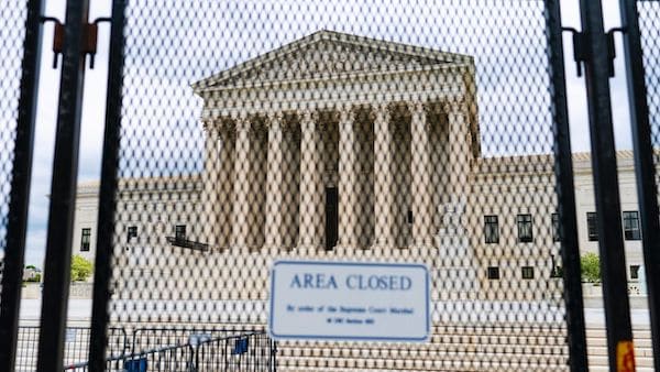 | An antiscaling fence surrounds the US Supreme Court Thursday May 5 2022 in Washington AP PhotoAP PhotoAlex Brandon | MR Online
