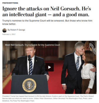 | Gorsuch will be a hard man to depict as a ferocious partisan or an ideological judge law professor Robert George wrote in the Washington Post 2117 As Gorsuch himself has frequently observedgood judges sometimes have to vote or rule in ways they do not like | MR Online